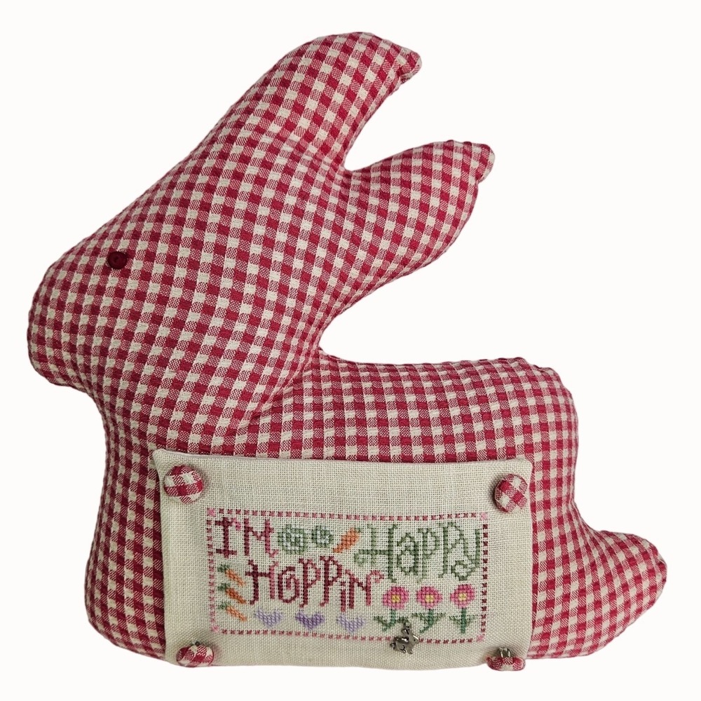 Trail Creek‎ Farm Hoppin Happy Cross Stitch COMPLETED Pillow Sterling Stitching